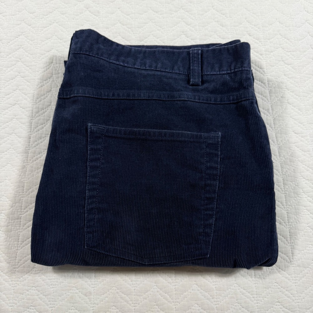 Brooks Brothers Corduroy Pant Navy Blue Men 36x32 Straight Leg Cotton Blend Flaw